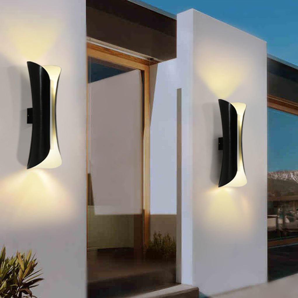Hourglass Up and Down Sconce, Stainless Steel Wall Light