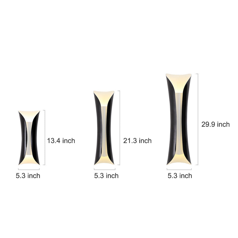 Hourglass Up and Down Sconce, Stainless Steel Wall Light