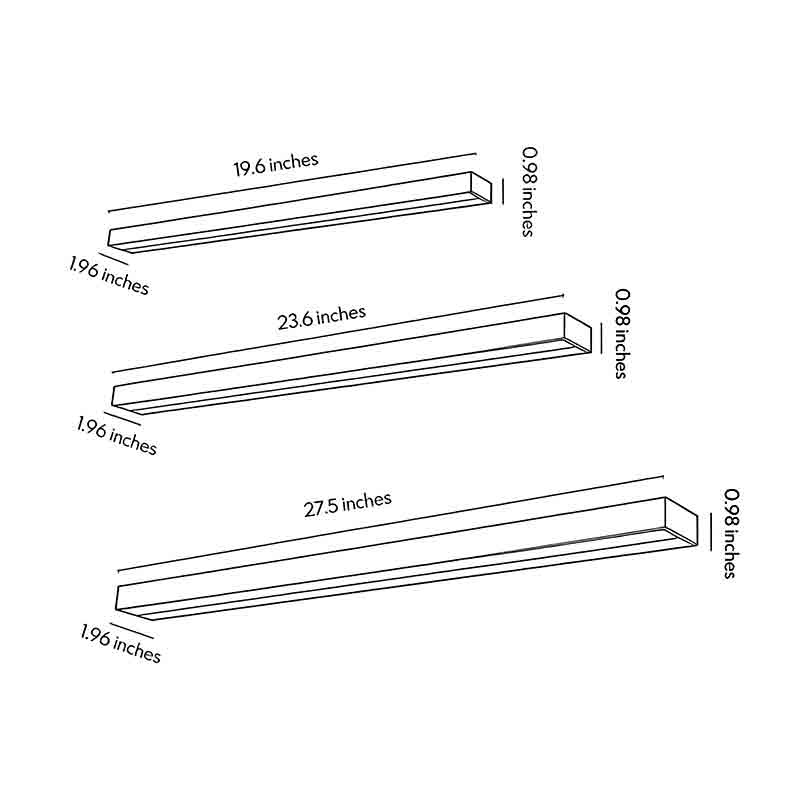 Brushed Bar Vanity Light, Aluminum LED Mirror Downlight