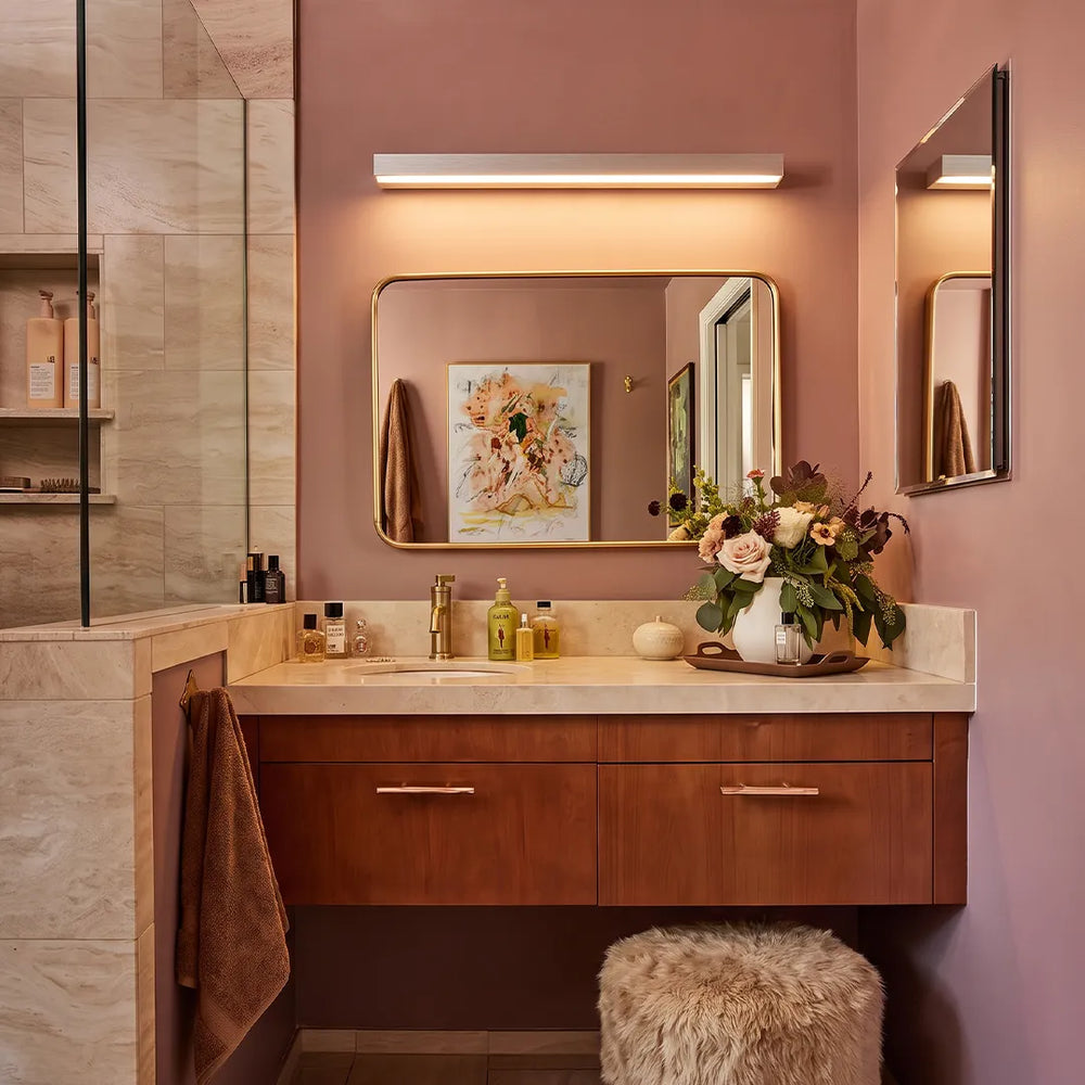 Brushed Bar Vanity Light, Aluminum LED Mirror Downlight