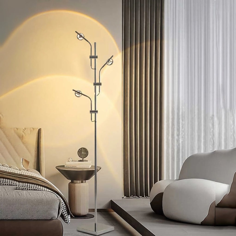 Multi Angle Task Floor Lamp, Chrome Industrial Reading Light, view 3