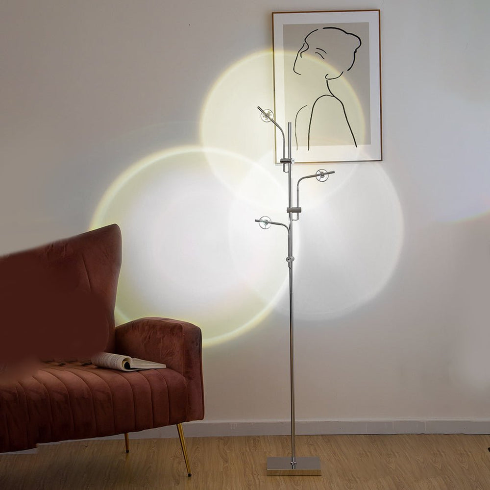 Multi Angle Task Floor Lamp, Chrome Industrial Reading Light, view 2