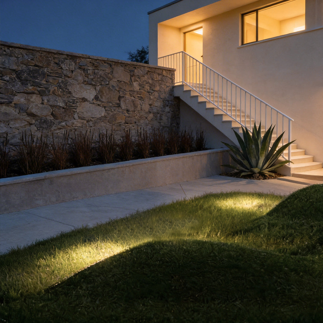 Arched Lawn Edge Light, Black Stainless Steel Landscape Light