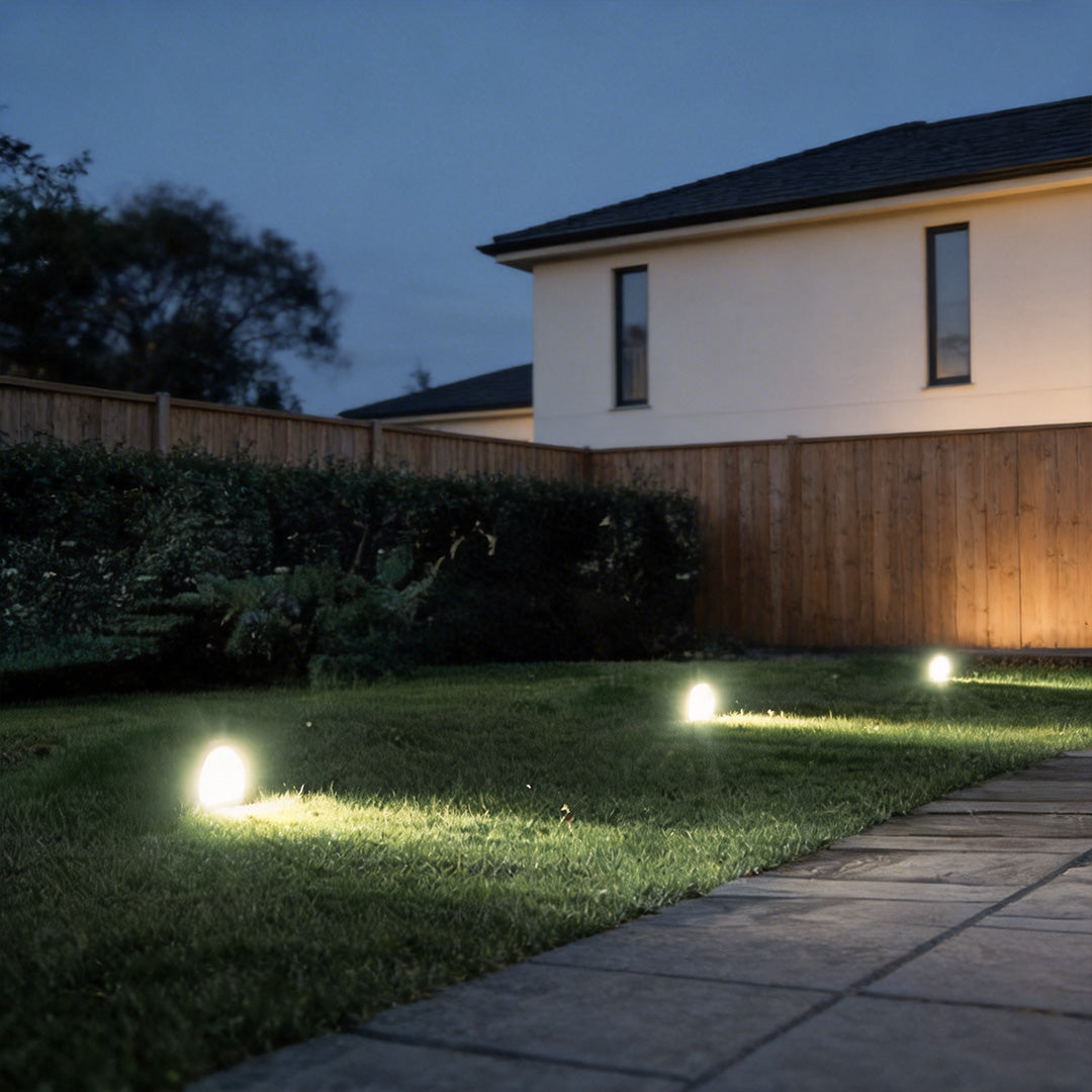 Arched Lawn Edge Light, Black Stainless Steel Landscape Light
