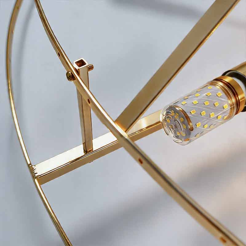 Tiered Smoke Crystal Drum Chandelier, Gold Iron Ceiling Light 12