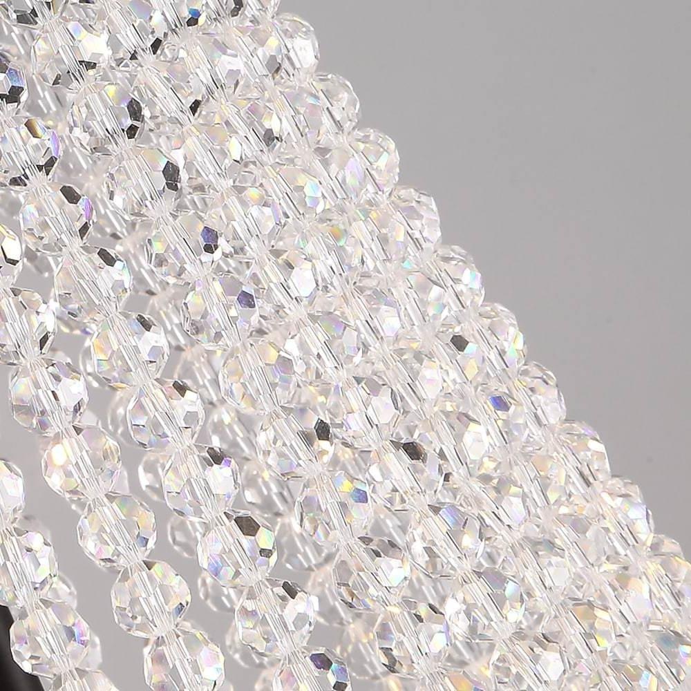 Crystal Cascade Wagon Wheel Candle Chandelier, Black Metal Light 9