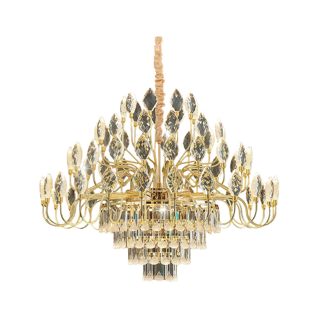 French Crystal LED Chandelier, Luxury Gold Ceiling Light, view 7