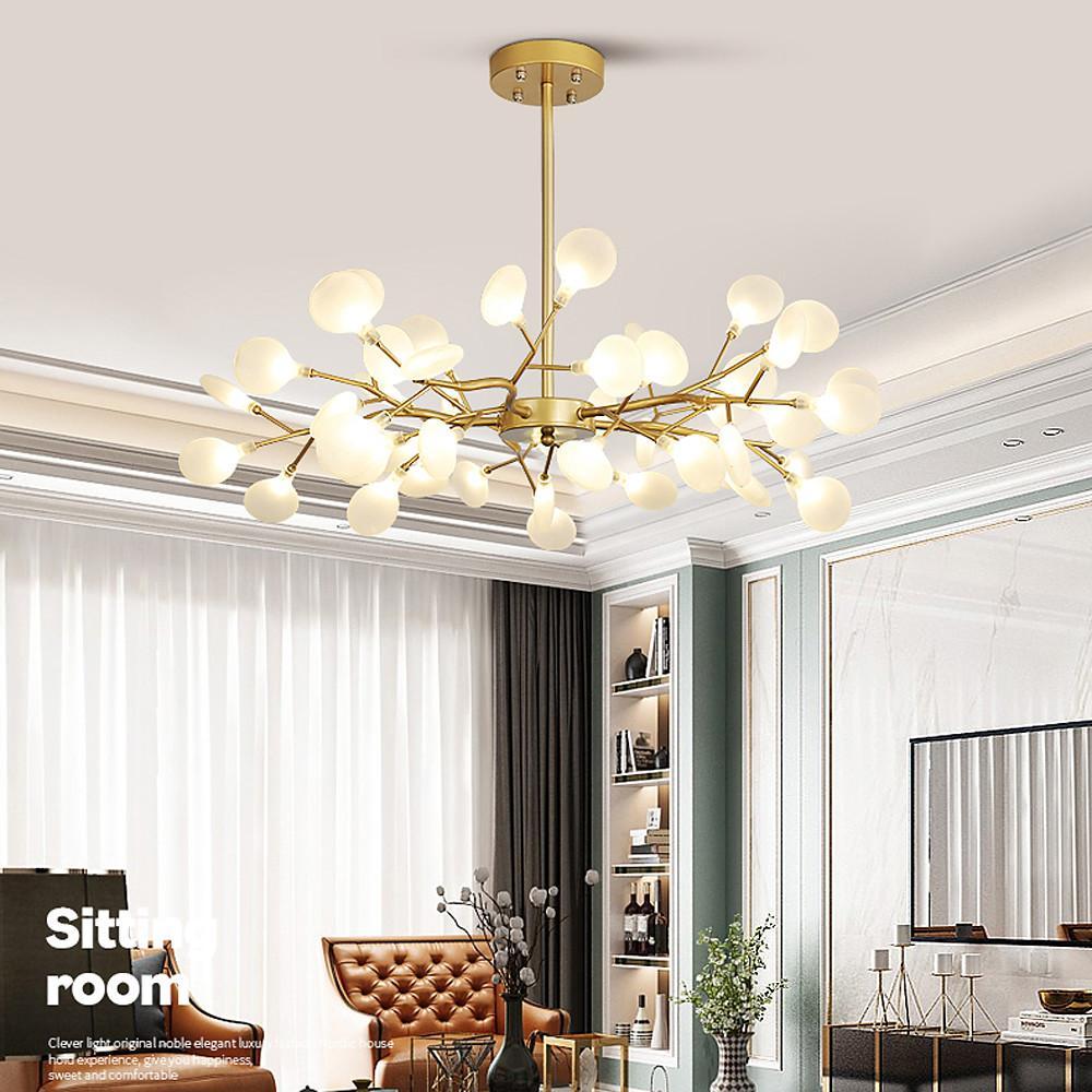 Firefly Branch Chandelier, Gold Metal Modern Ceiling Light 7