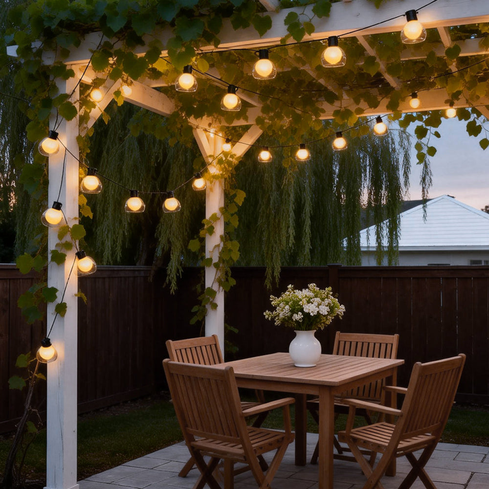 Globe String Lights, Multi Power Outdoor Patio and Pergola Set