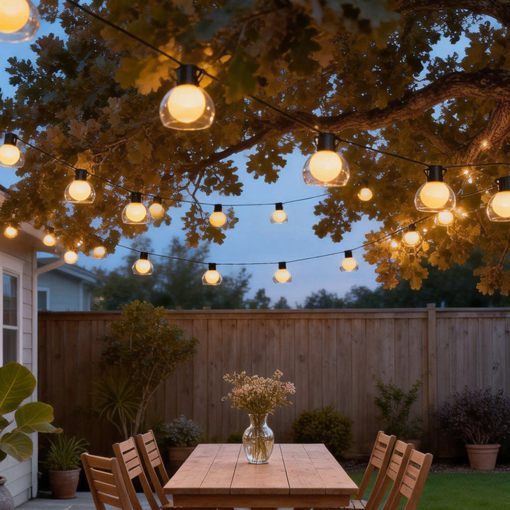 Globe String Lights, Multi Power Outdoor Patio and Pergola Set, view 2