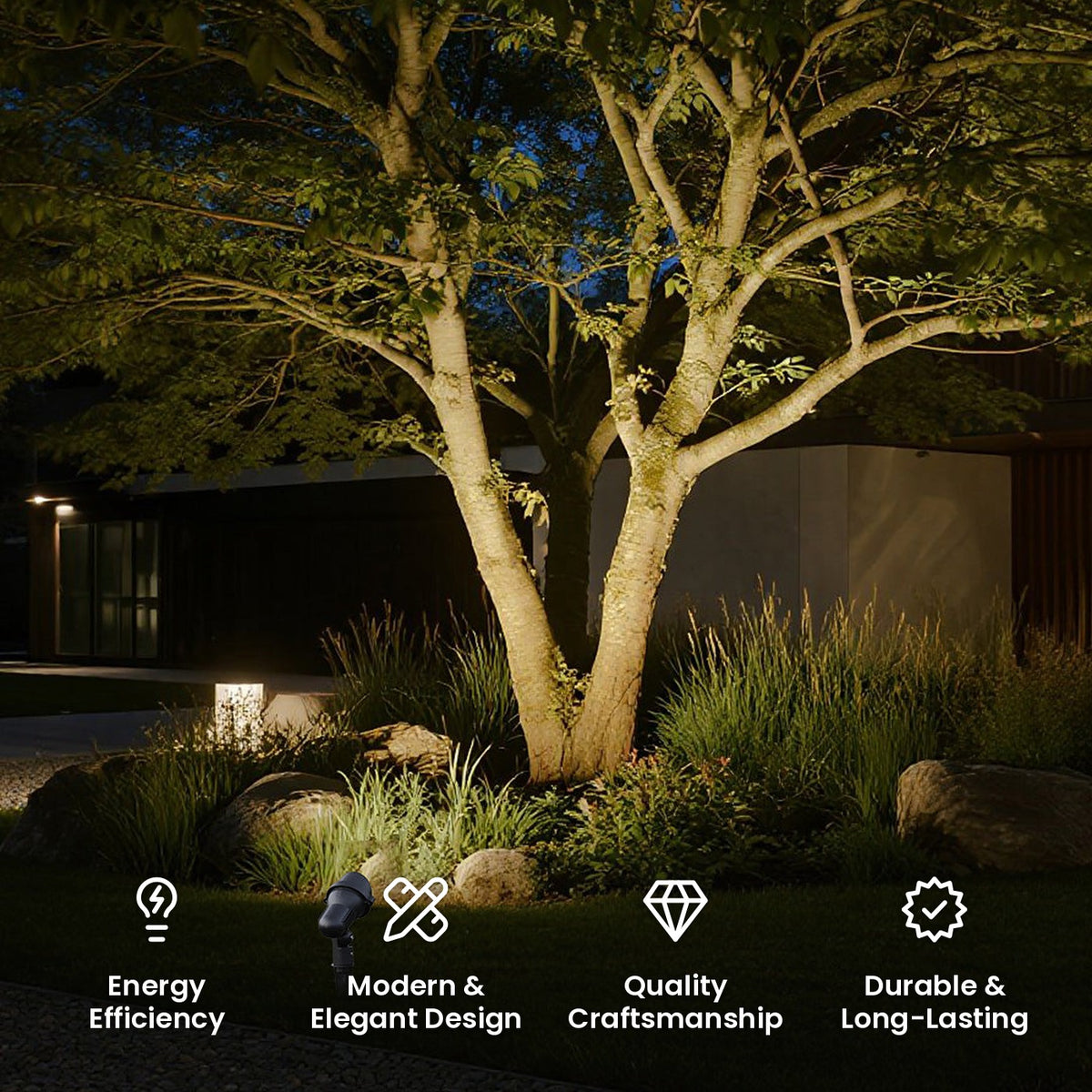 Nordic Ground Stake Spotlight: energy efficiency, modern and elegant design, quality craftsmanship, durable and long-lasting