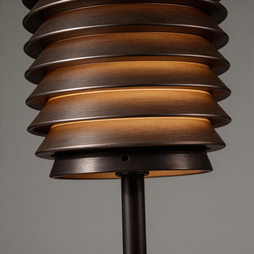 Stacked Fin Bollard Light, Stainless Steel Landscape Path Lamp