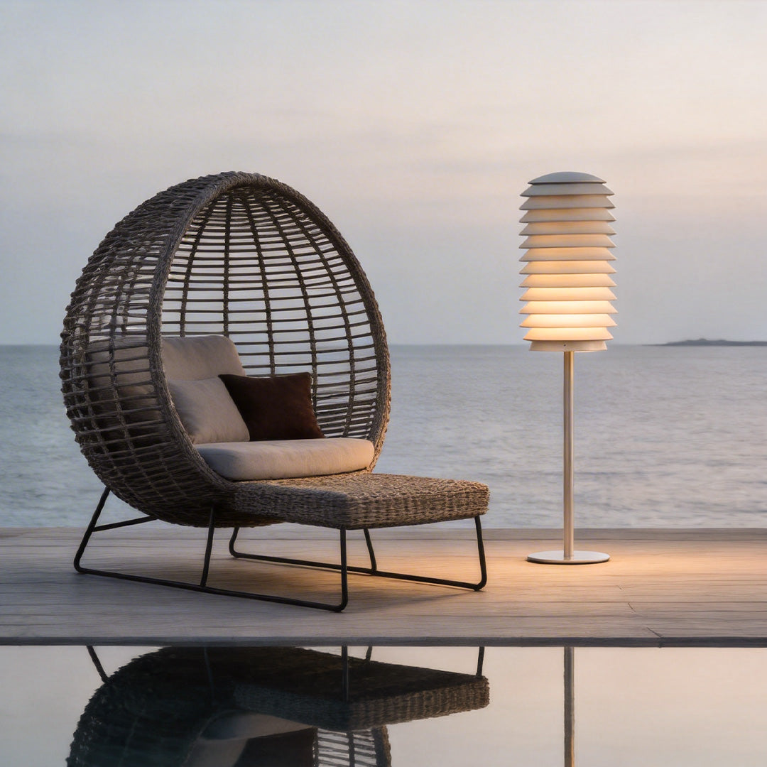 Stacked Fin Bollard Light, Stainless Steel Landscape Path Lamp