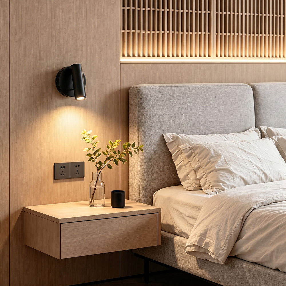 Bedside Reading Wall Light, Metal Adjustable Spot Sconce