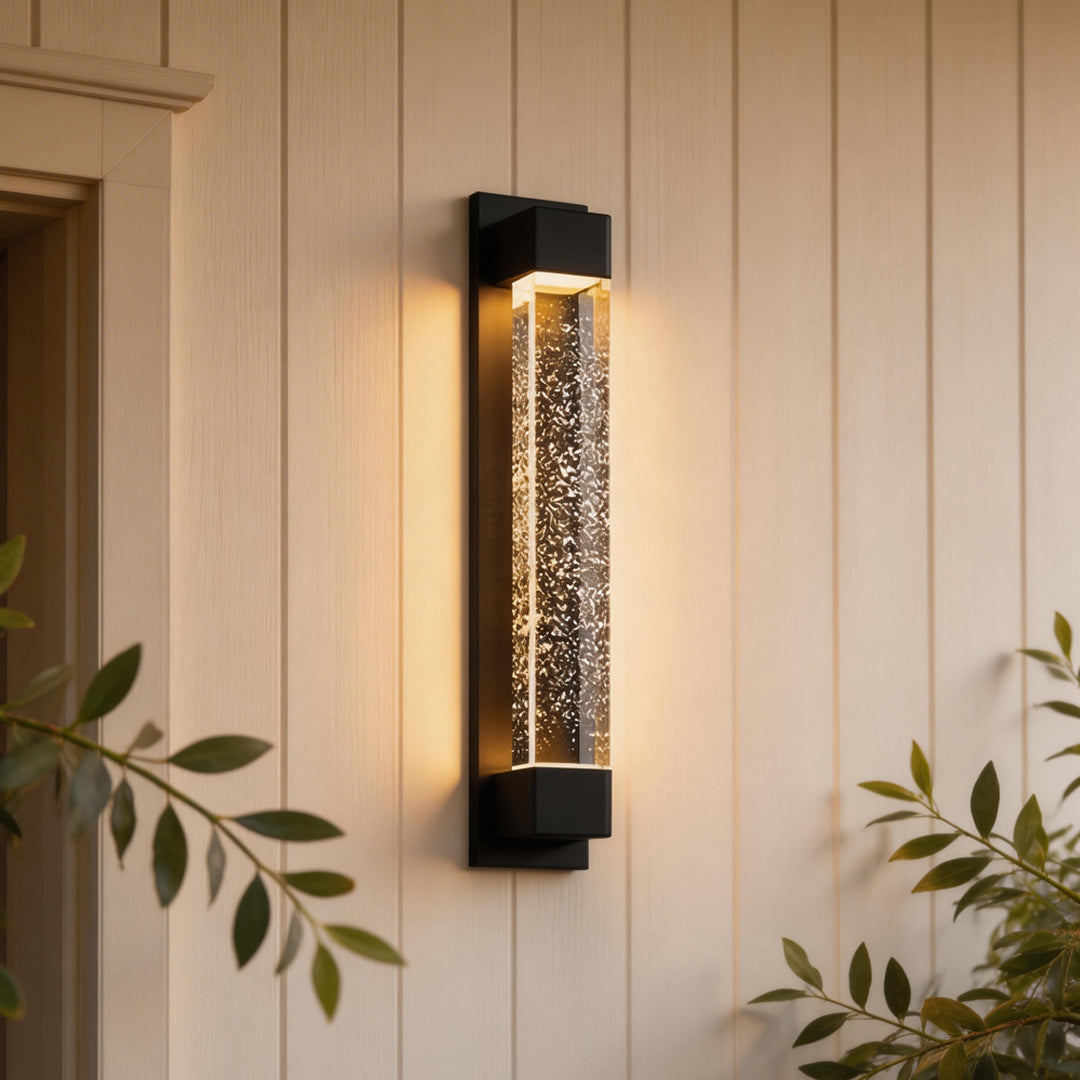 Bubble Glow Linear Wall Sconce, Black Stainless Steel Wall Light