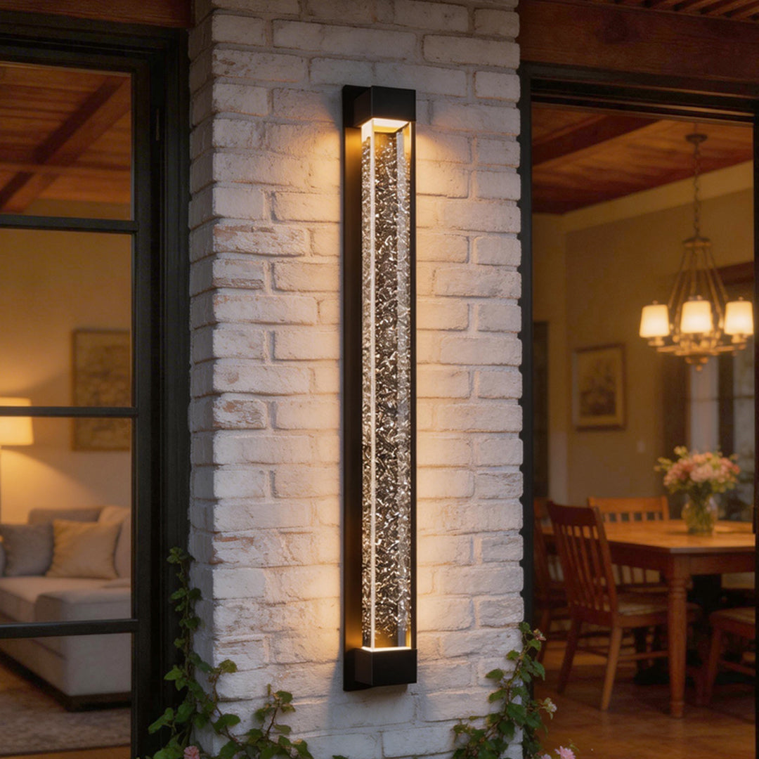 Bubble Glow Linear Wall Sconce, Black Stainless Steel Wall Light