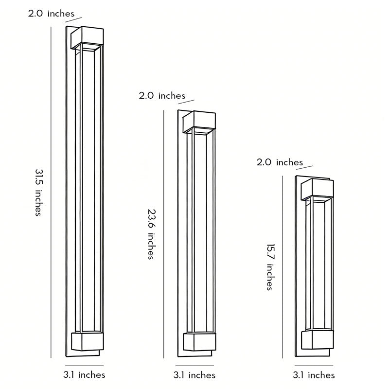Bubble Glow Linear Wall Sconce, Black Stainless Steel Wall Light
