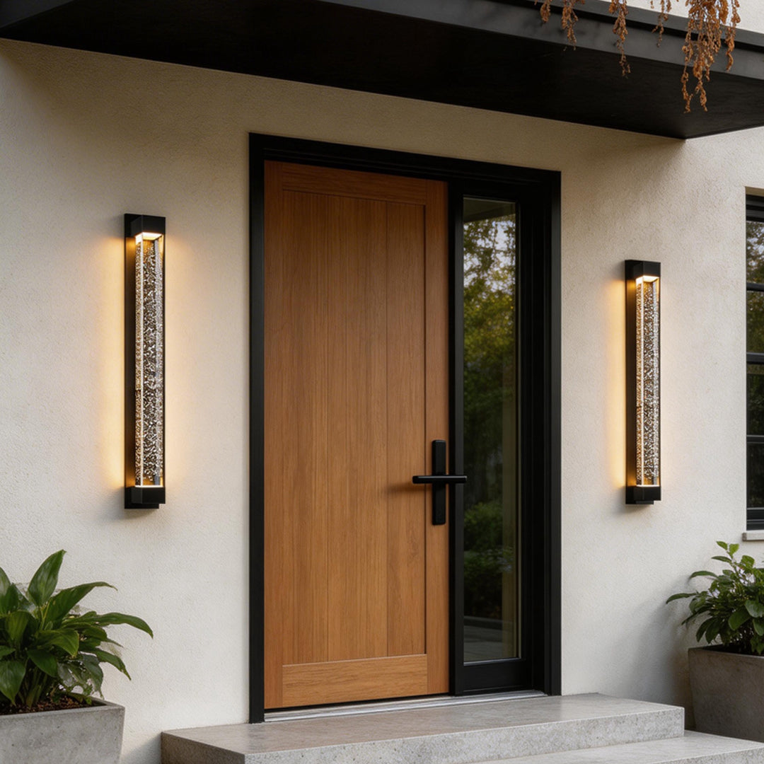Bubble Glow Linear Wall Sconce, Black Stainless Steel Wall Light