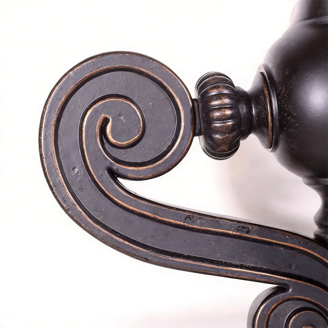 Scroll Arm Lantern Wall Light, Brown Black Aluminum Sconce