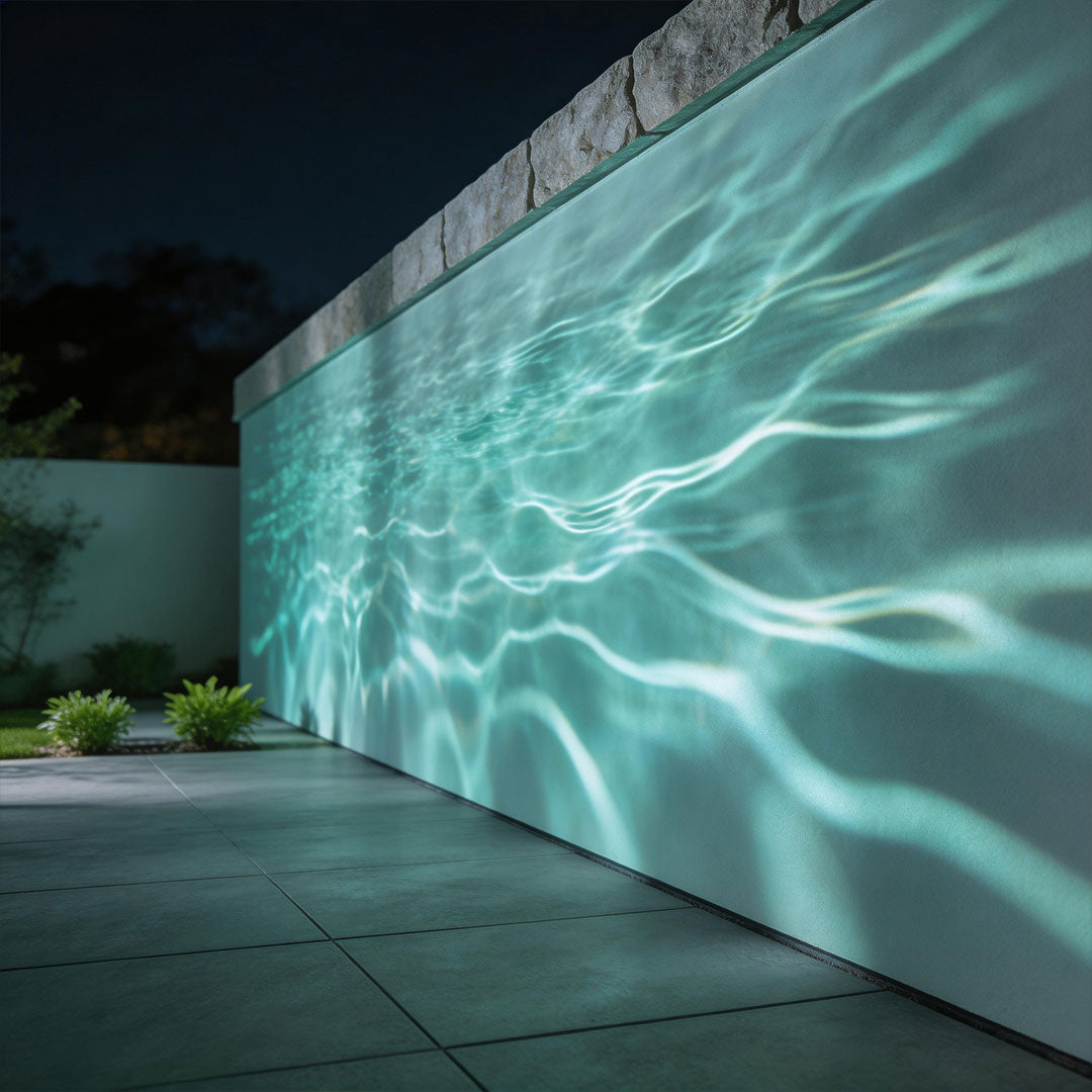 Water Ripple Projection Spotlight, Black Aluminum Outdoor Light