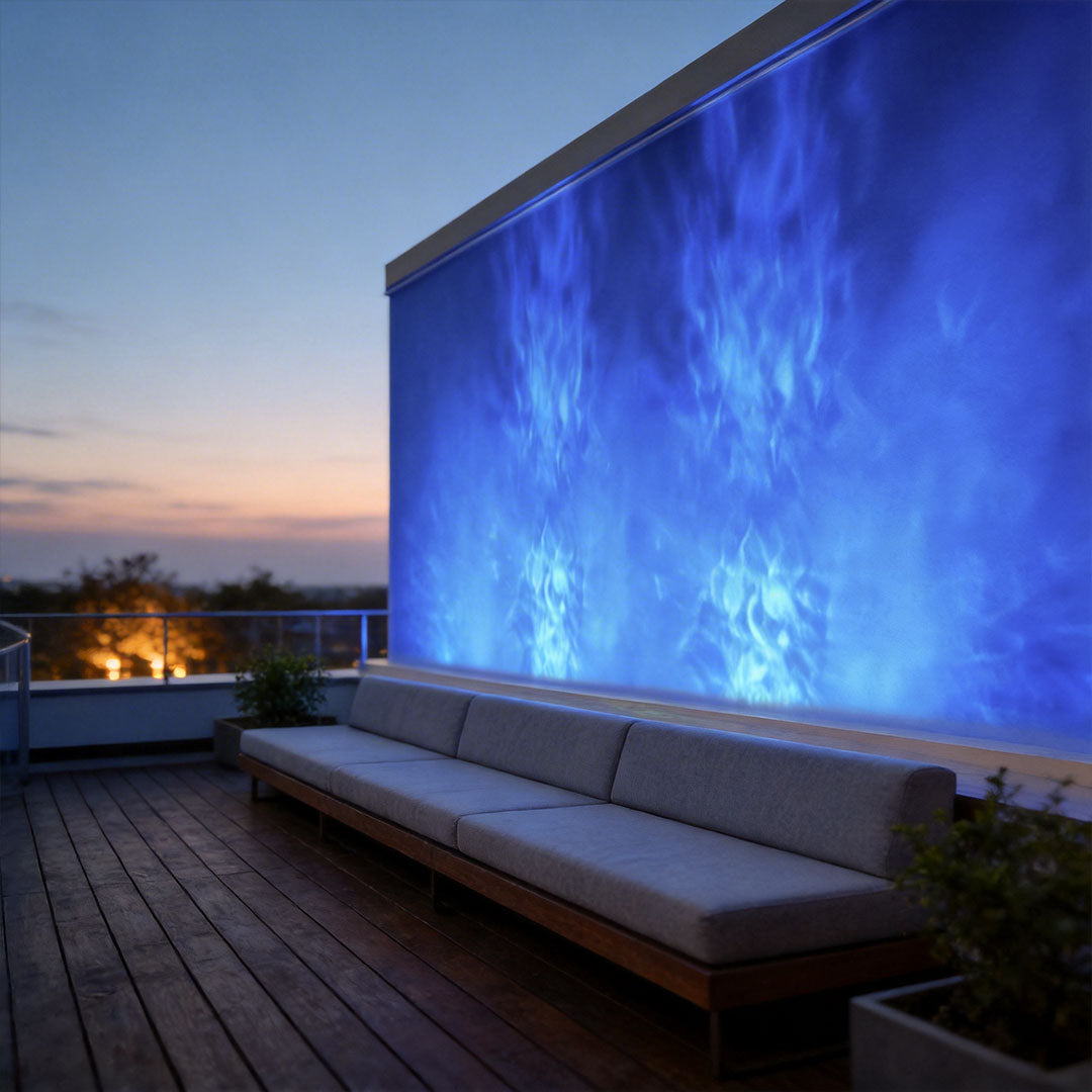 Water Ripple Projection Spotlight, Black Aluminum Outdoor Light