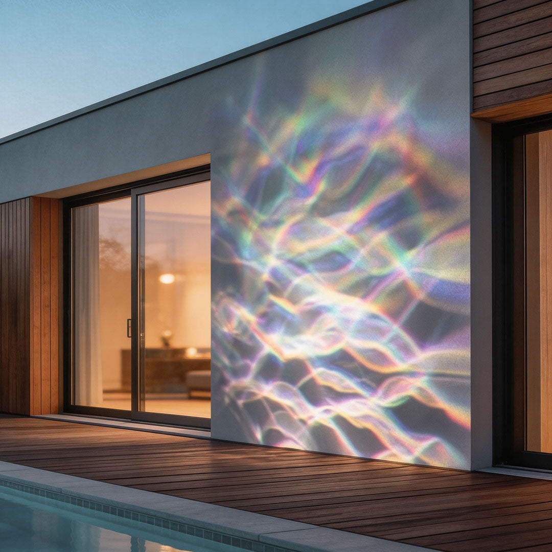 Water Ripple Projection Spotlight, Black Aluminum Outdoor Light