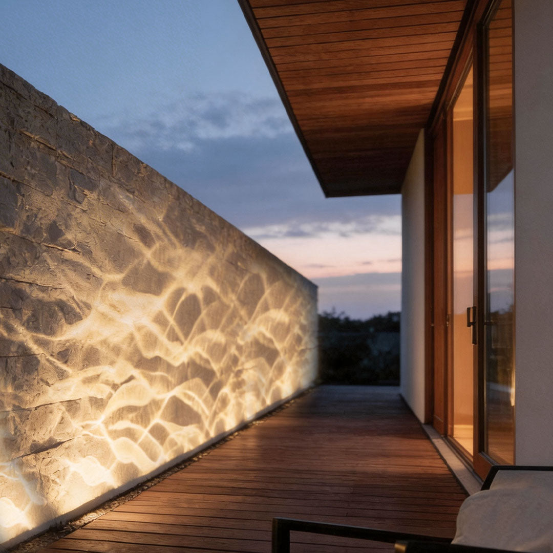 Water Ripple Projection Spotlight, Black Aluminum Outdoor Light