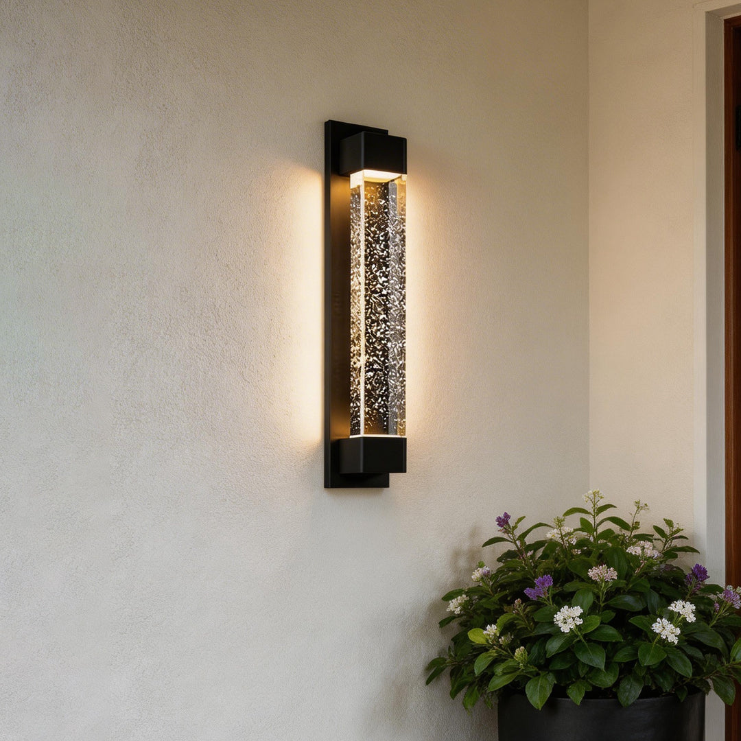Bubble Glow Linear Wall Sconce, Black Stainless Steel Wall Light