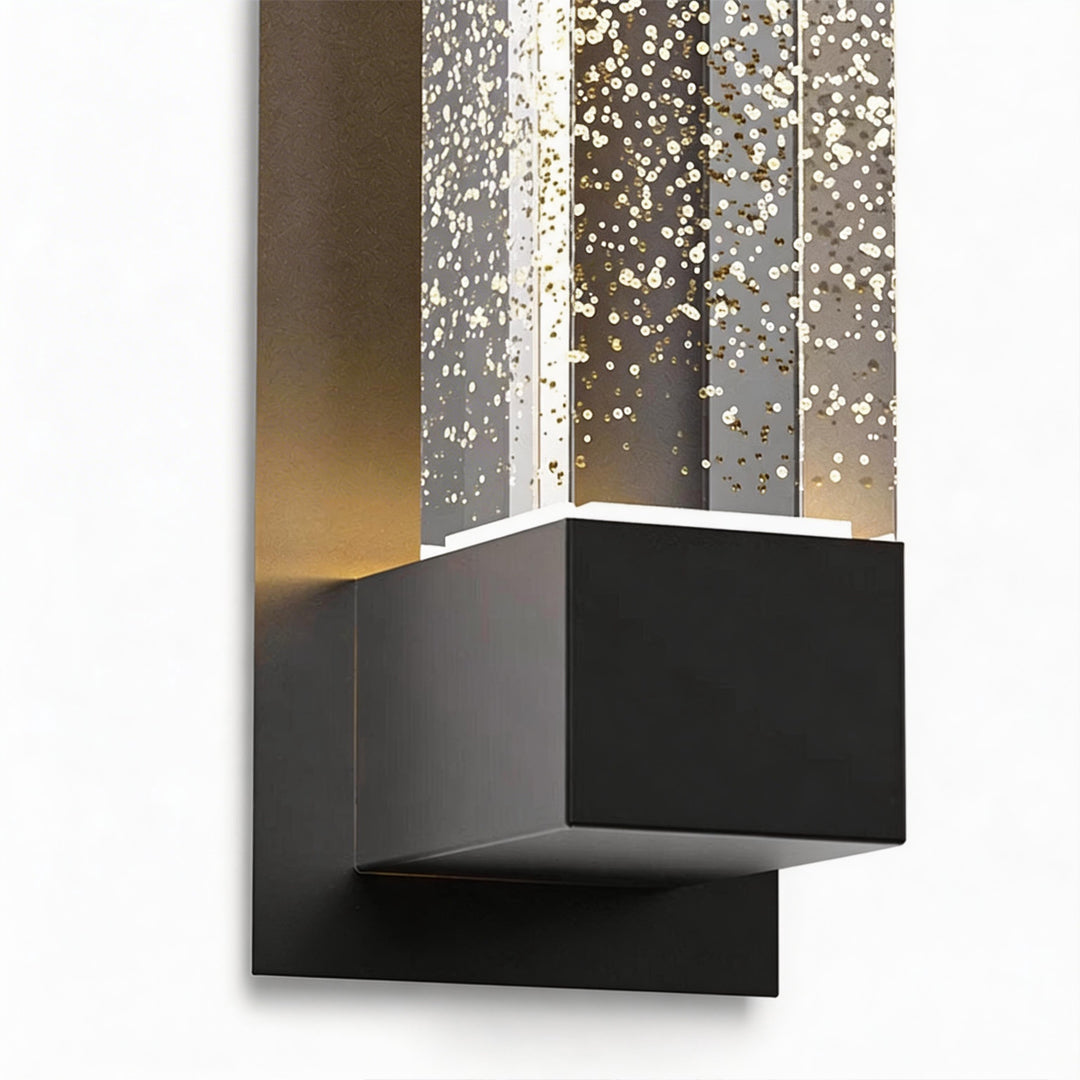 Bubble Glow Linear Wall Sconce, Black Stainless Steel Wall Light
