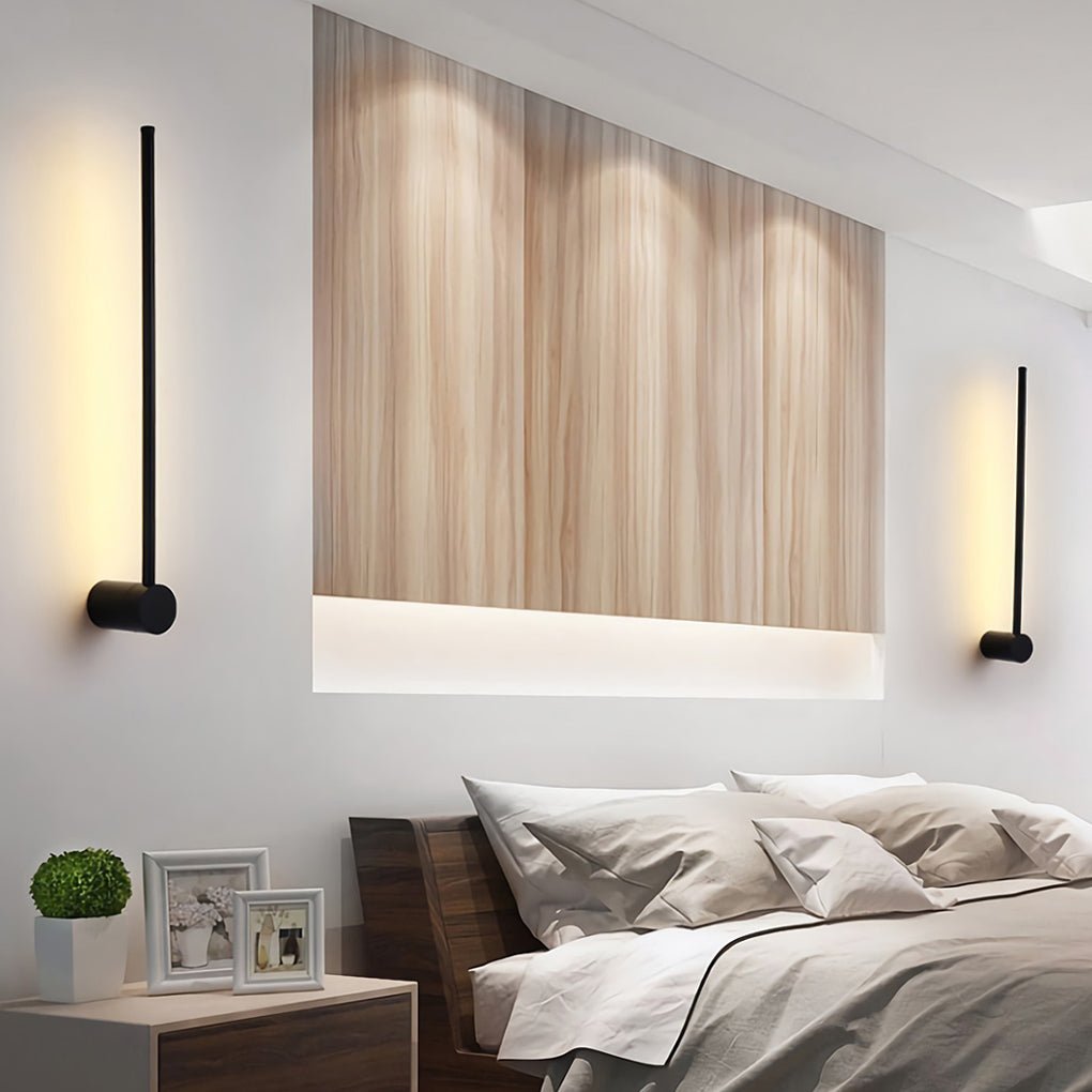 Ultra Thin Linear Wall Light, Black and Gold Aluminum LED Sconce