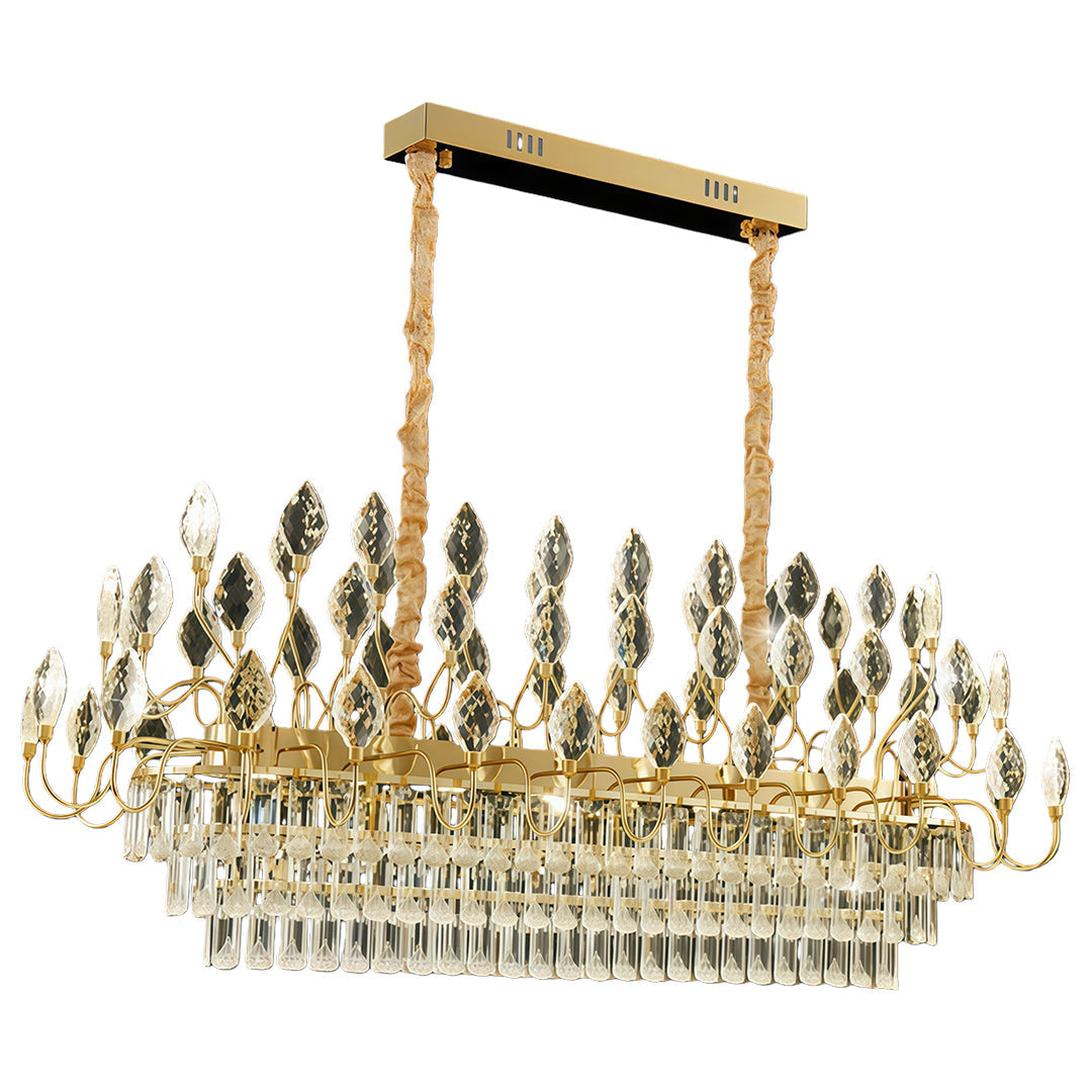 French Crystal LED Chandelier, Luxury Gold Ceiling Light, view 9