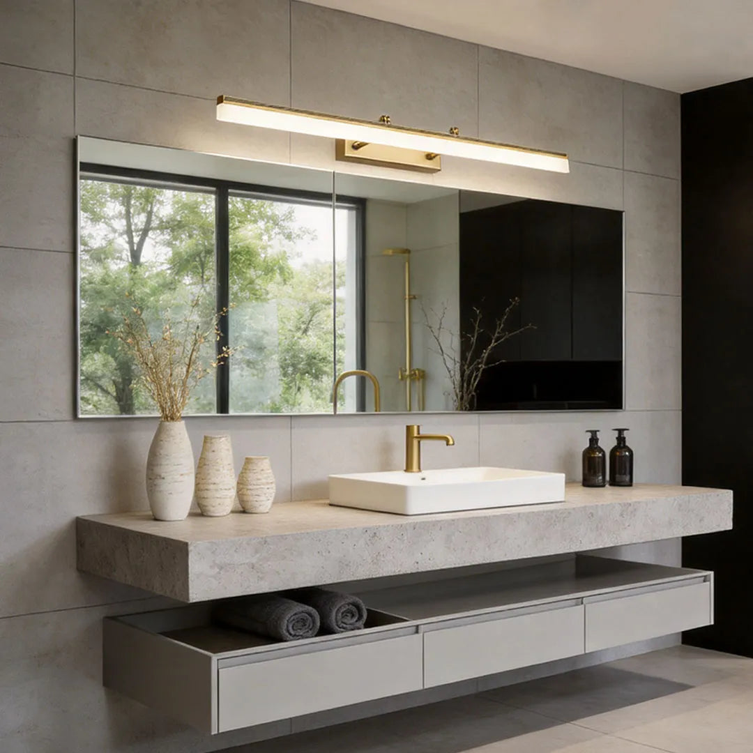 Telescoping Vanity Light, Stainless Steel Mirror Bar Light