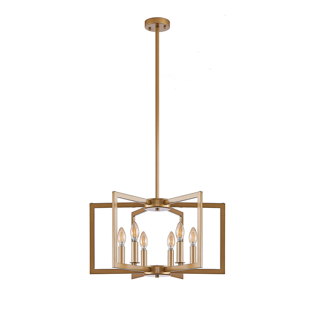 Open Frame Iron Candle Chandelier, Industrial Ceiling Light 15