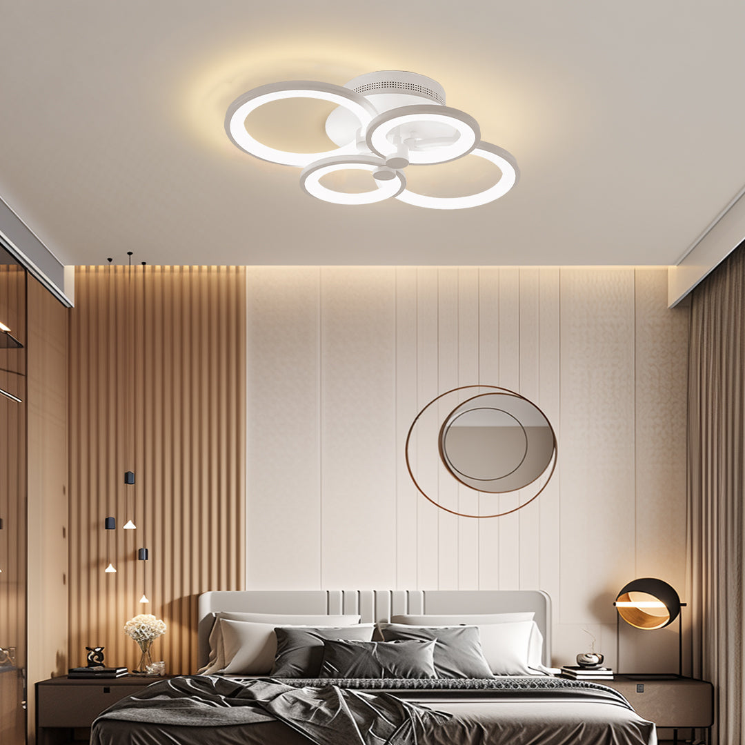 Overlapping Rings LED Ceiling Light, Acrylic Semi Flush Mount 4