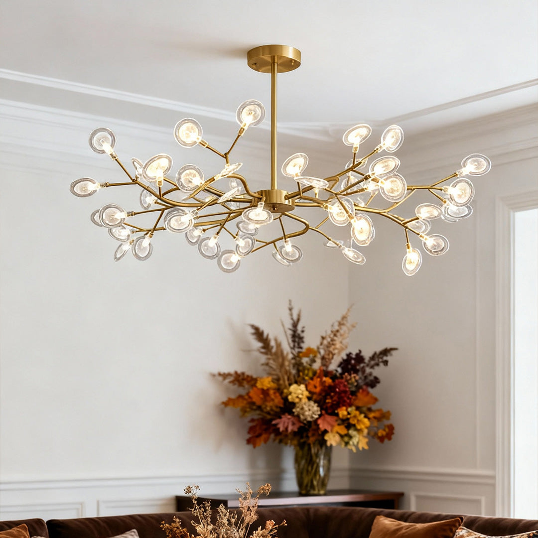 Firefly Branch Chandelier, Gold Metal Modern Ceiling Light 2