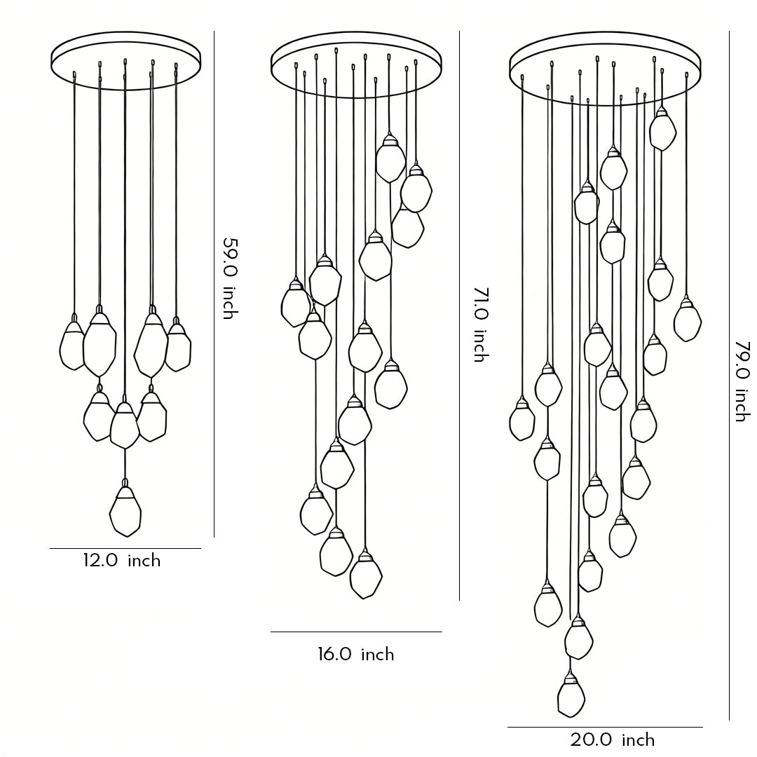 Spiral Crystal Staircase Chandelier, Gold and Crystal LED