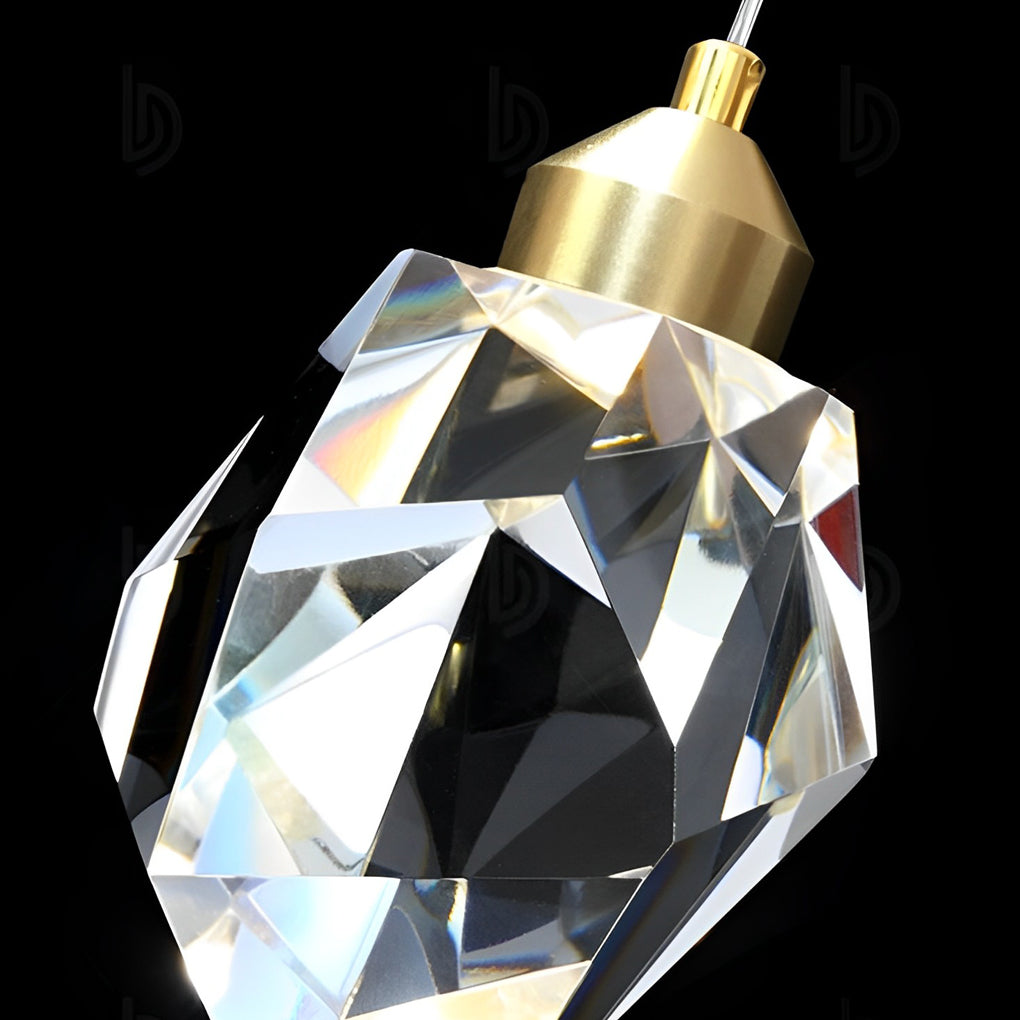 Spiral Crystal Staircase Chandelier, Gold and Crystal LED