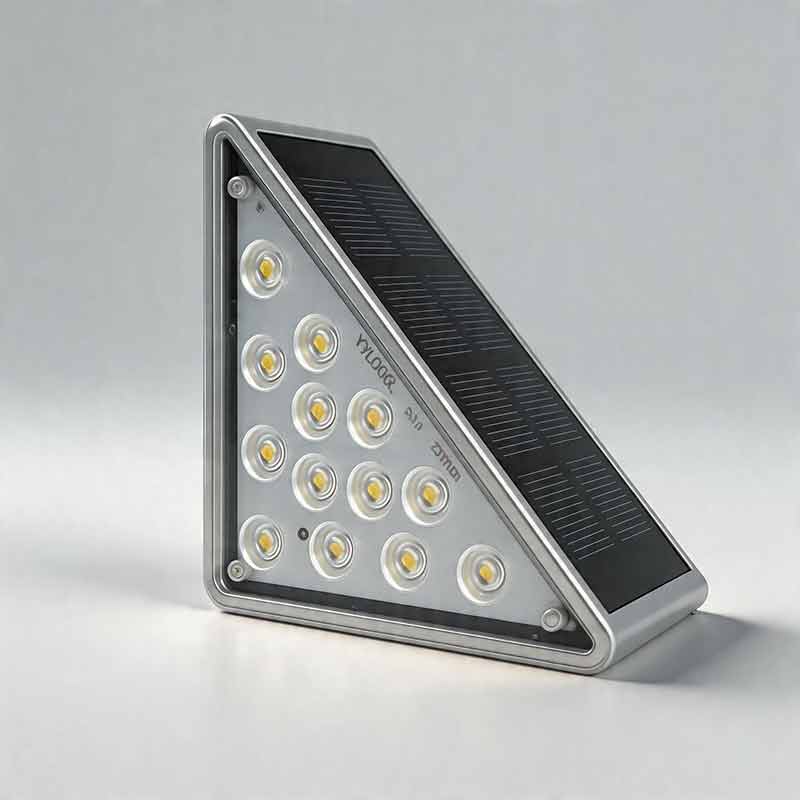 Set of 2 Triangle Solar Step Lights, Gray Outdoor Stair Lights 10