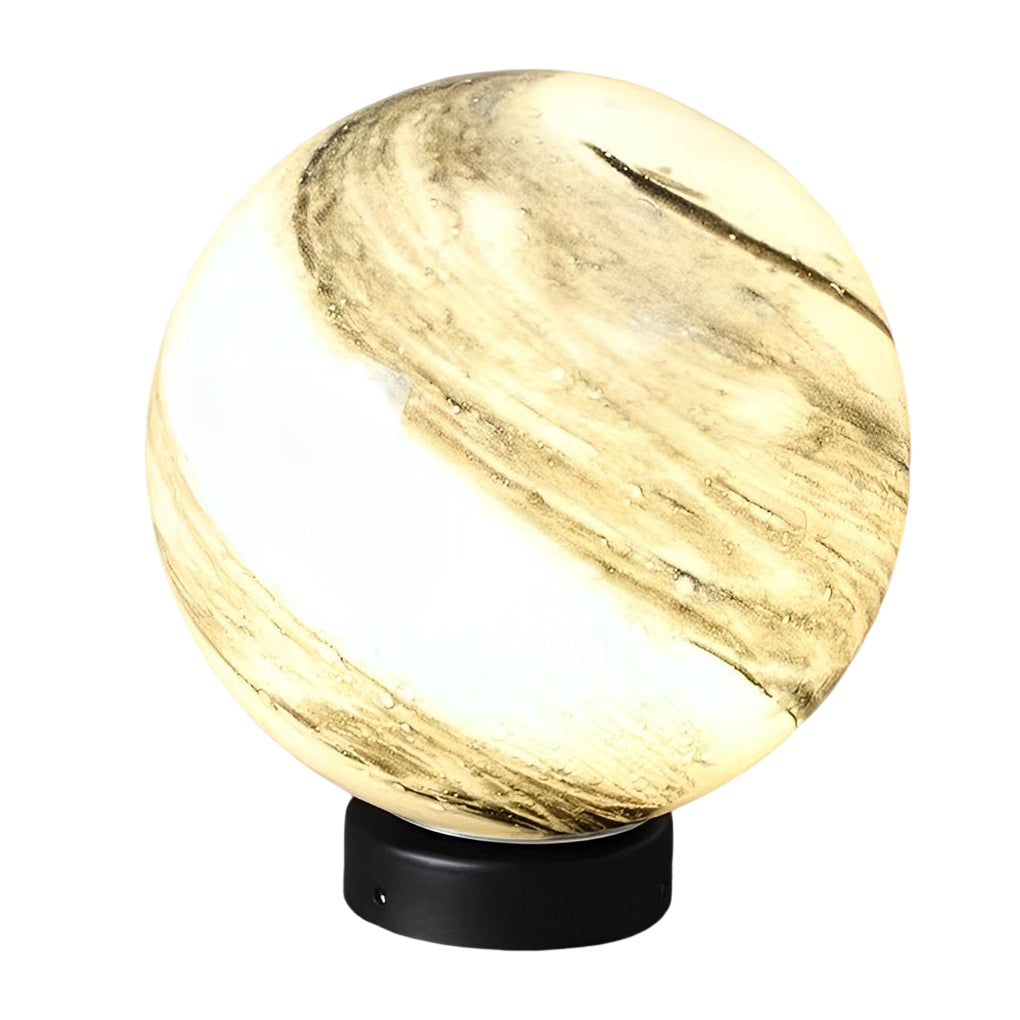 Planet Glass Globe Pillar Light, Die Cast Aluminum Post Light 8