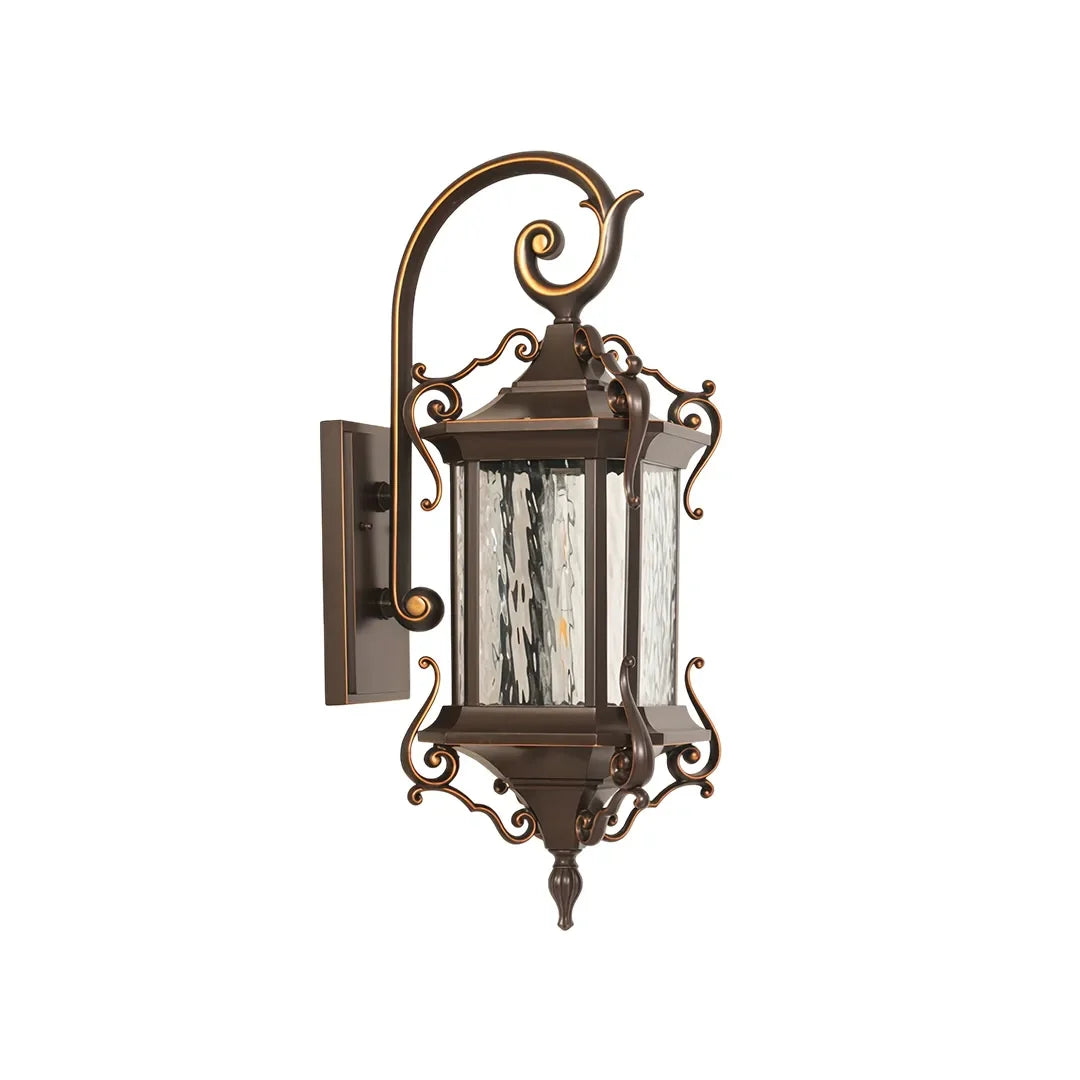 Scroll Arm Outdoor Lantern Pair, Aluminum Wall Lantern