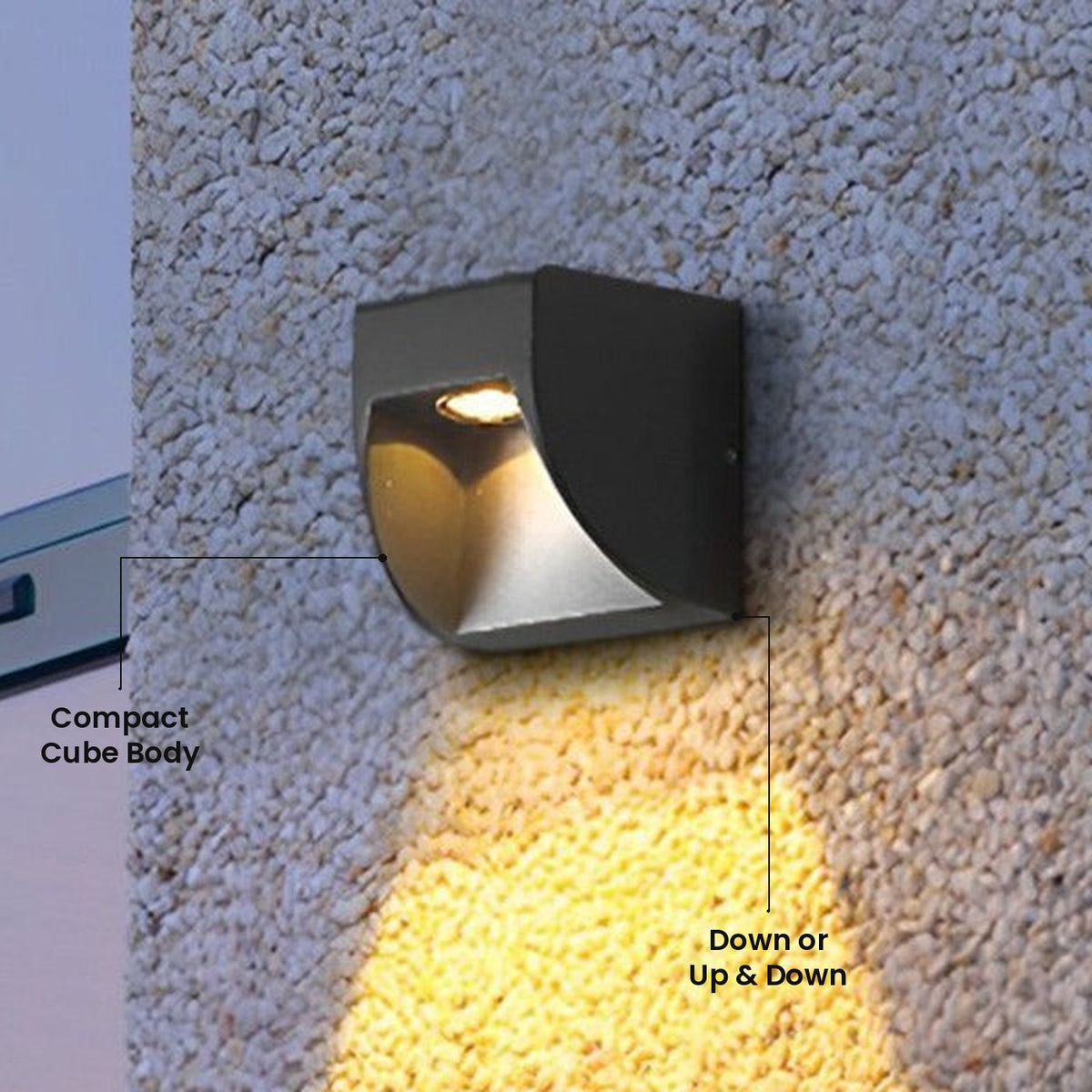 Mini Cube Wall Washer Light: Down or Up & Down, Compact Cube Body