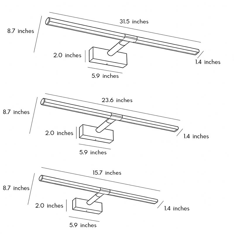 Extending Arm Vanity Light, Matte Aluminum LED Bath Bar