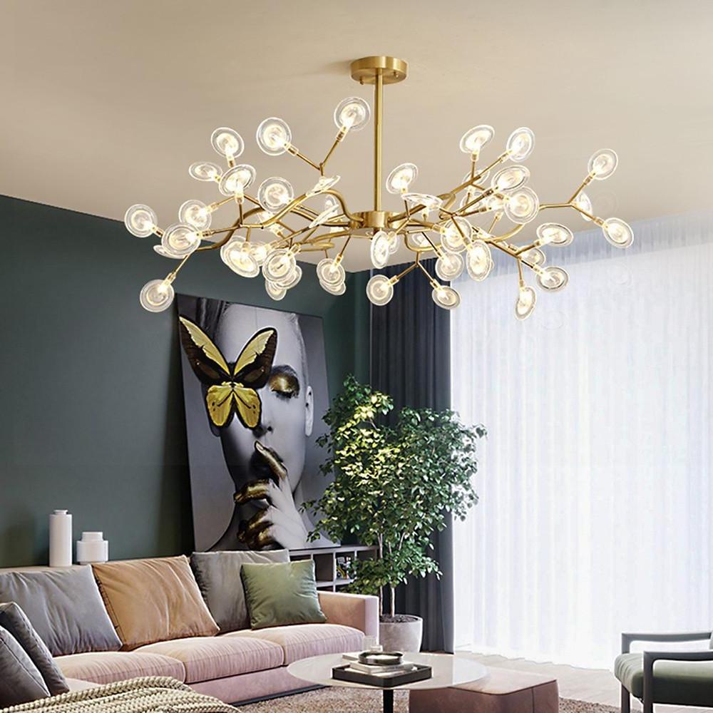 Firefly Branch Chandelier, Gold Metal Modern Ceiling Light 11