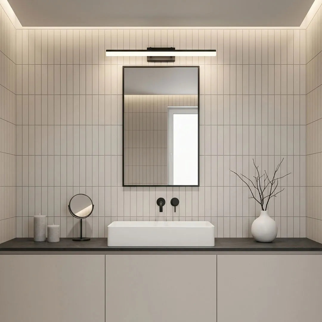 Telescoping Vanity Light, Stainless Steel Mirror Bar Light