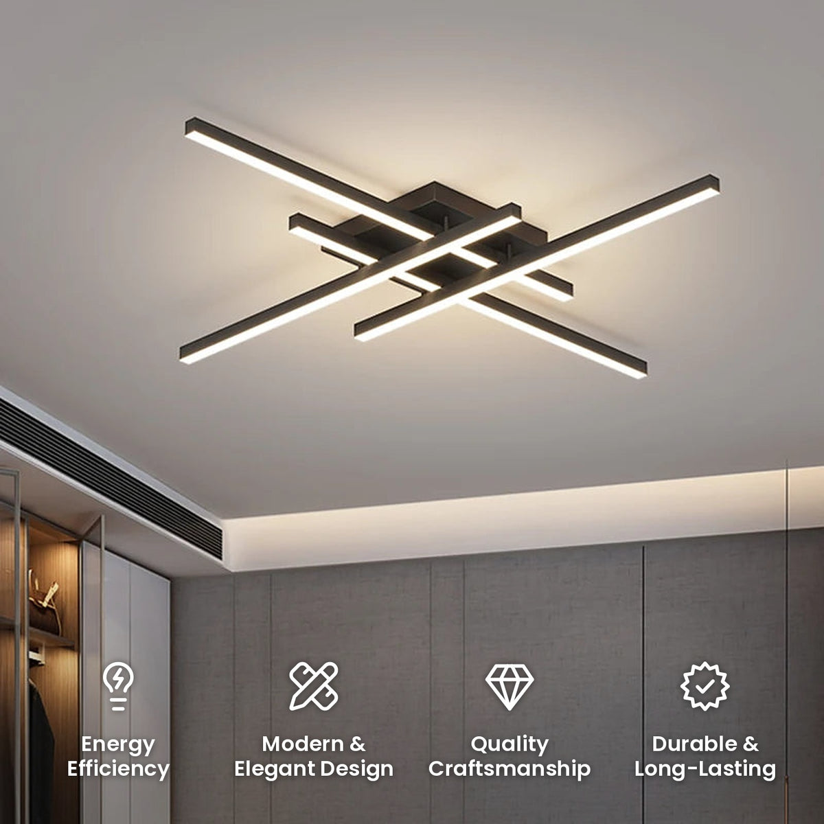 Minimalist Long Line Ceiling Light: energy efficiency, modern and elegant design, quality craftsmanship, durable and long-lasting