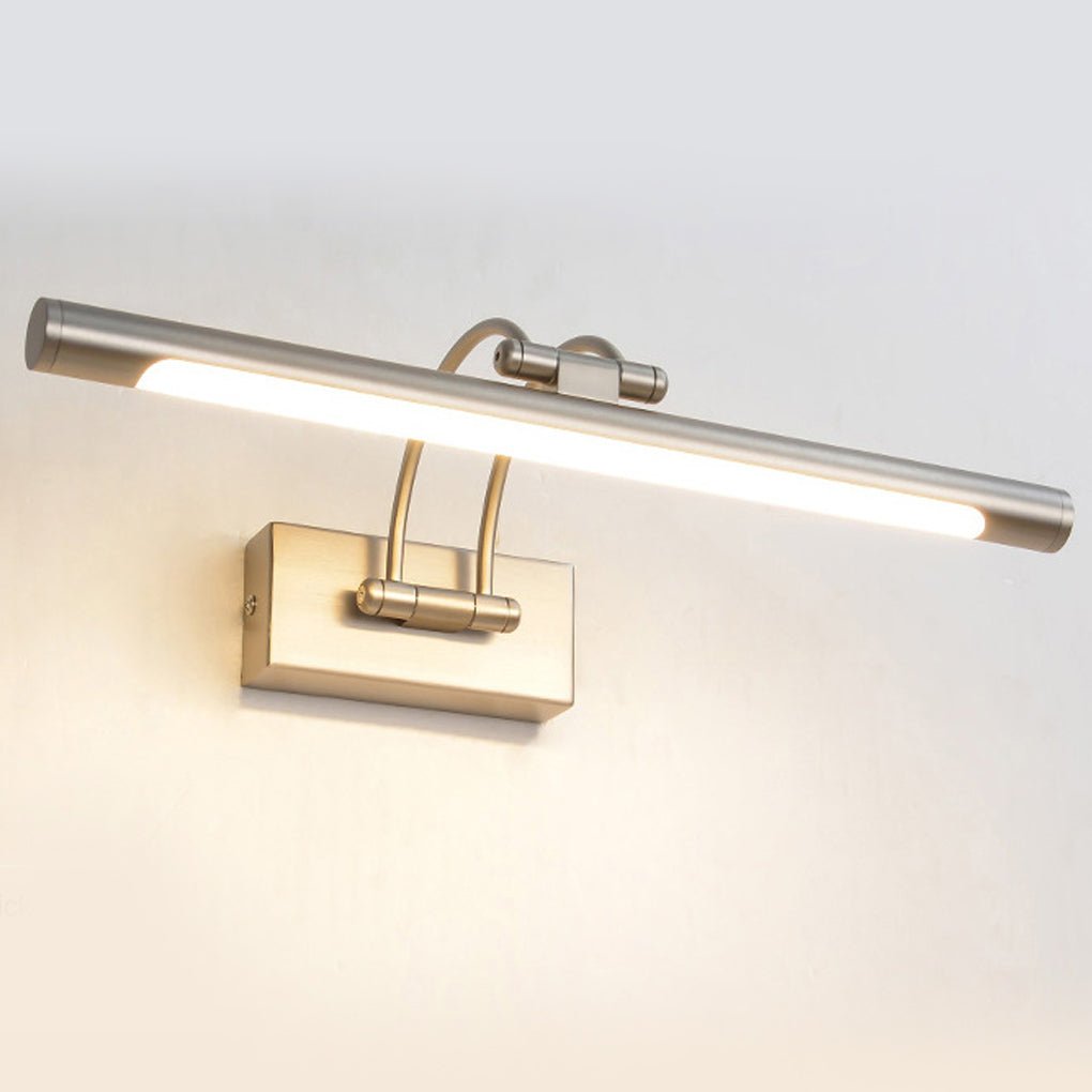 Pivot Head Vanity Light, Brushed Metal Bathroom Bar Light