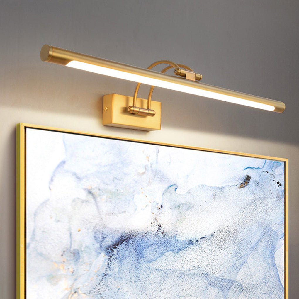 Pivot Head Vanity Light, Brushed Metal Bathroom Bar Light