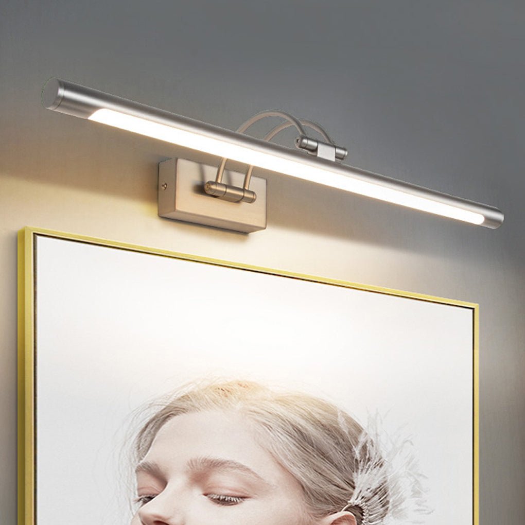 Pivot Head Vanity Light, Brushed Metal Bathroom Bar Light