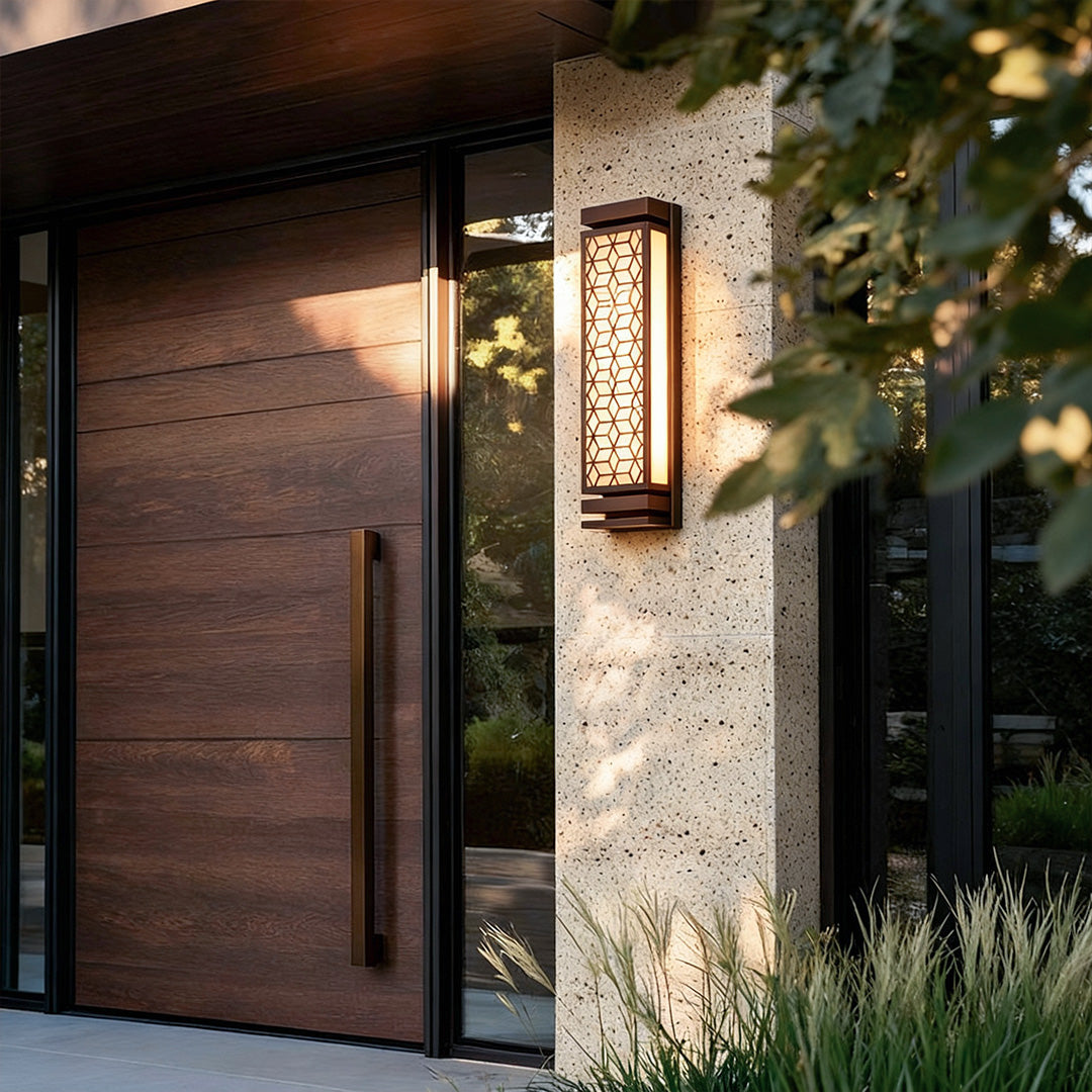 Cloud Stone Linear Wall Sconce, Black Copper Outdoor Wall Light