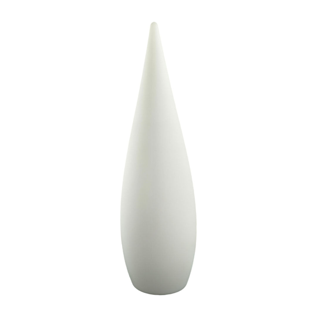 Teardrop Glow Outdoor Floor Lamp, White Sculptural Landscape Light 14